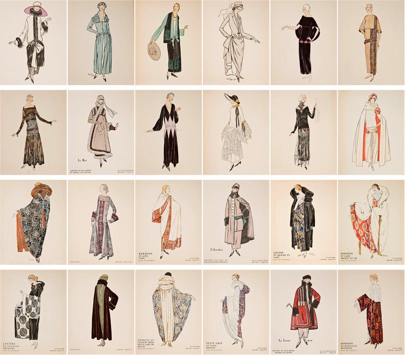 PIXILUV Large Stickers (24 pcs 2.5"x3.5") Vintage Fashion Vintage Magazine Illustration (Fashion Dress Sketch) - Image 2